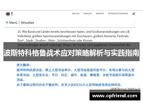 波斯特科格鲁战术应对策略解析与实践指南