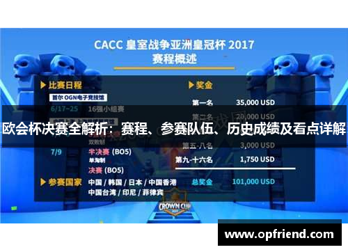 欧会杯决赛全解析：赛程、参赛队伍、历史成绩及看点详解